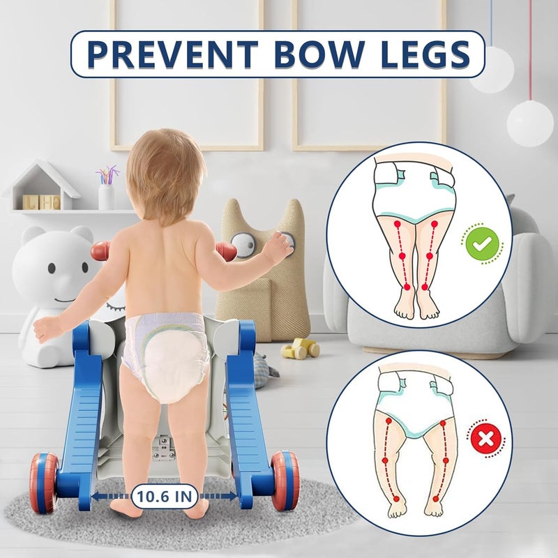 QDRAGON 5 in 1 Push Walkers for Baby Boys, Toddler Learning to Walk, Sit to Stand Walker, Early Learning Push Toy for Infant 12+ Months, Navy Blue - Image 4